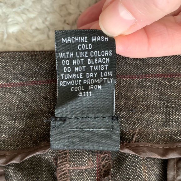 Rafaella Classic Brown Dress Pants with a thin Red and Orange Stripe ~ Size 10 - Picture 11 of 13